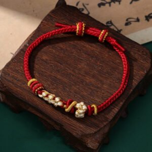 15 π΄Maroon Dimples Knot Bracelet