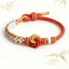 曼陀罗1。1 ❤️Mandala Peach Blossom Knot Bracelet – Handmade Red & Gold