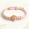 Mandala Peach Blossom Knot Bracelet – Light Pink & Gold