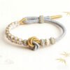 Mandala Peach Blossom Knot Bracelet – Silver Grey & Gold