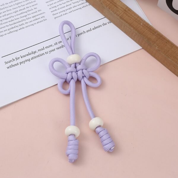 Candy Color Double Butterfly Knot Keychain | Handmade Paracord Charm