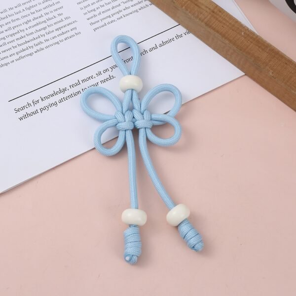 Candy Color Double Butterfly Knot Keychain | Handmade Paracord Charm