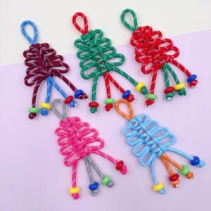 ✨Christmas Lucky Knot Keychain – Handmade Paracord Bag Charm🎄