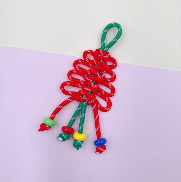 圣诞节包挂miu系5 ✨Christmas Lucky Knot Keychain – Handmade Paracord Bag Charm🎄