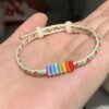 🌈 Rainbow Fortune Bracelet – Handmade Lucky Rope for Couples & Friends 💞