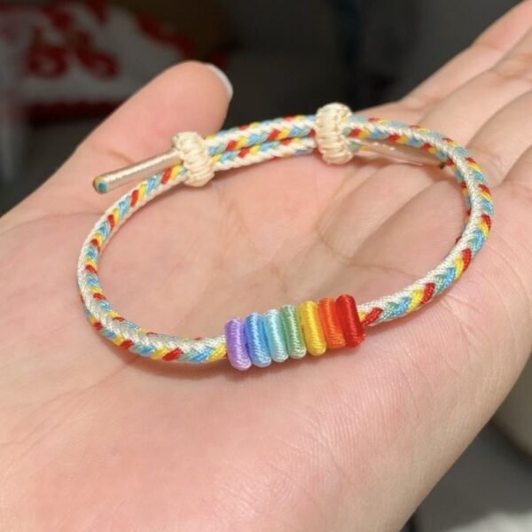 🌈 Rainbow Fortune Bracelet – Handmade Lucky Rope for Couples & Friends 💞