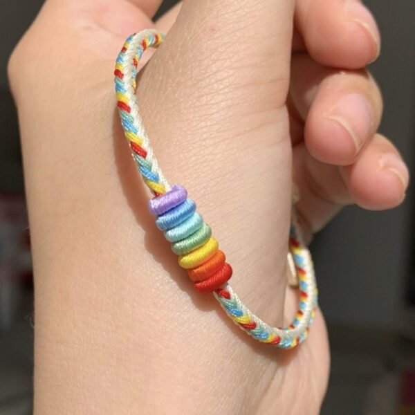 🌈 Rainbow Fortune Bracelet – Handmade Lucky Rope for Couples & Friends 💞