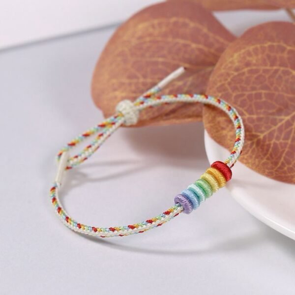 🌈 Rainbow Fortune Bracelet – Handmade Lucky Rope for Couples & Friends 💞