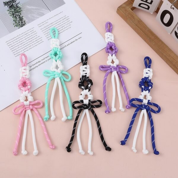 Color-Block Flower Ring Keychain | Handwoven Paracord Charm