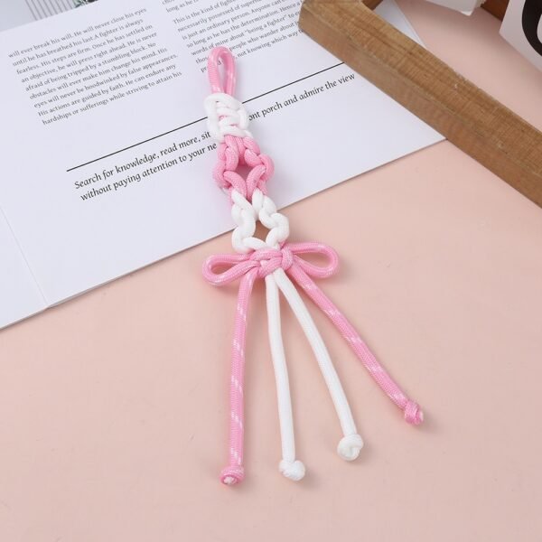 Color-Block Flower Ring Keychain | Handwoven Paracord Charm