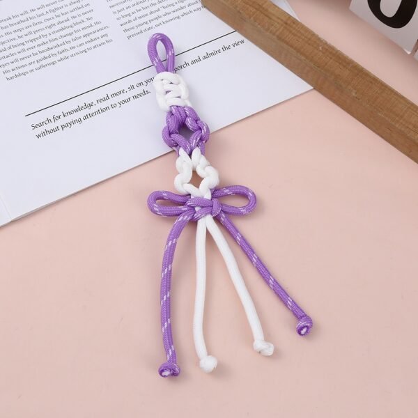 Color-Block Flower Ring Keychain | Handwoven Paracord Charm