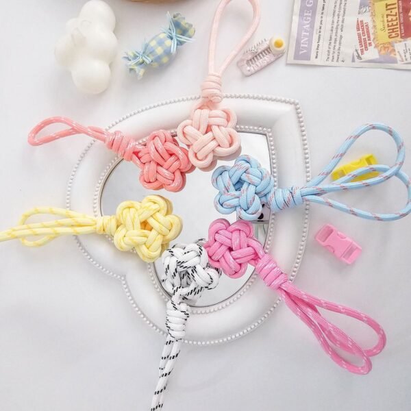 Lucky Star Knot Keychain | Handwoven Charm for Bags & Keys