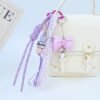 流紫包包挂链6 💜Purple Charm Paracord Keychain – Handmade Fashion Bag Accessory✨